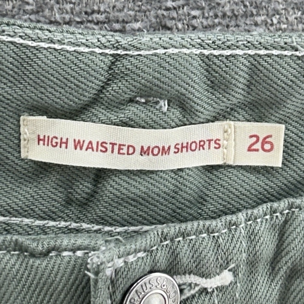 Levi's High Waist Mom Shorts Women Size 26 Green Casual Summer - Picture 4 of 9